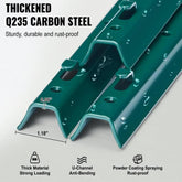 7 Feet Fence Post, 10 Pack U-Channel Heavy Duty Metal Fence Posts, Sturdy Steel Fence Stakes for Garden Yard, Lawn, Farms and Outdoor Wire Fencing, Green